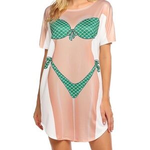 Ekouaer Women’s Fun Playful Bikini Cover Up Size Small Whimsical Fun